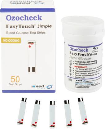 Ozocheck OZET050 Blood Glucose Test Strips | Accurate & Fast Results 50 Glucometer Strips