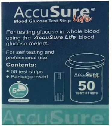 AccuSure LIFE 50 STRIPS 50 Glucometer Strips