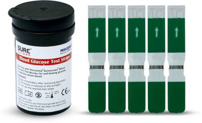 NISCOMED Sure Screen Blood Sugar Testing Strips For Checking Blood Glucose Level 50 Glucometer Strips