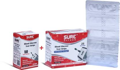NISCOMED Glucose Test Strips 75 (Only Strips, No Glucometer) 75 Glucometer Strips