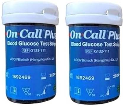 On Call Plus Blood Glucose 100 Glucometer Strips