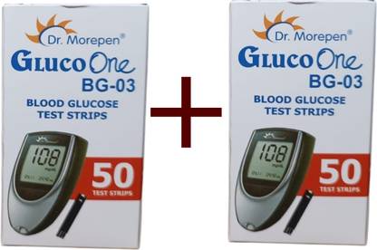 Dr. Morepen GlucoOne BG03 I 100 Glucometer Strips