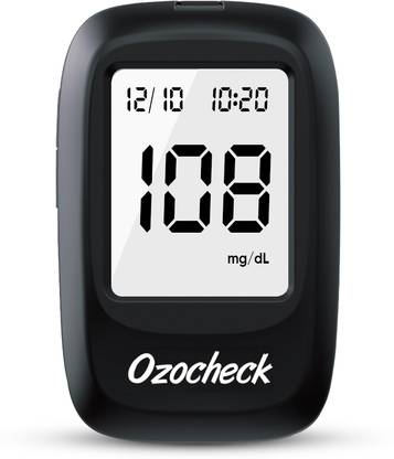 Ozocheck Glucometer Fully Automatic Blood Sugar Testing Machine with 50 Strip (Black) Glucometer