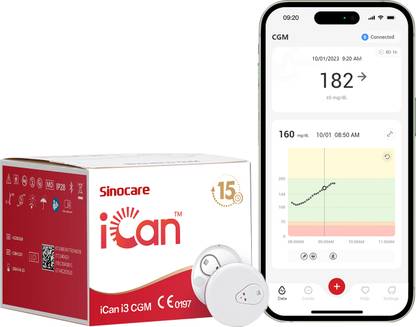 Sinocare ICani3 Sensor Glucose Monitoring System Real-time connectivity,events recording, Glucometer