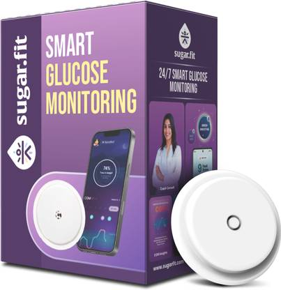 Sugar.fit 24/7 Glucose Monitoring, With 14-Day Coach Consultation, Personalized Diet Plan Glucometer