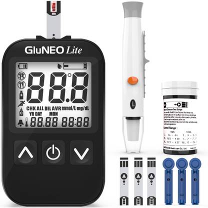 K-life Gluneolite Fully Automatic Blood Glucose Check Sugar Testing Machine 25 Strips Glucometer