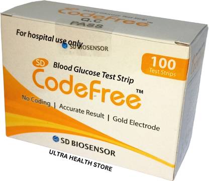 SD Codefree Blood Glucose Monitoring Test Strip 100 Sugar check code free with fresh stock Glucometer