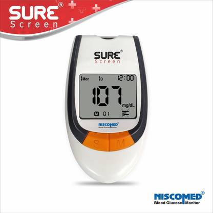 NISCOMED Surescreen Glucose Blood Sugar Testing Monitor with 25 Strips Glucometer