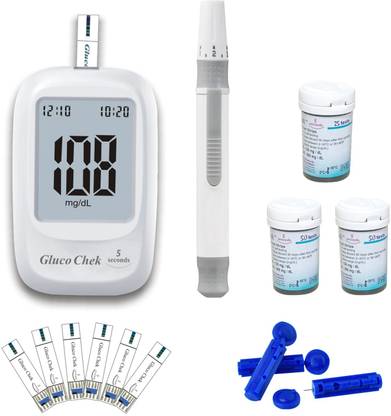 ASPEN Gluco Chek 5 Sec Glucose Blood Sugar testing Monitor Machine with 125 Test Strip Glucometer