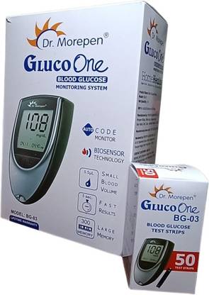 Dr. Morepen BG-03 Glucometer with 50 strips Glucometer