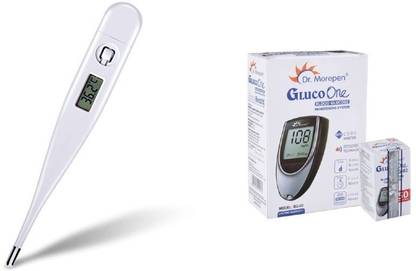 Dr. Morepen gluco with 50 stips and thermometer Glucometer