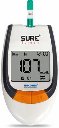 NISCOMED Sure screen Simple & Accurate Automatic Glucose Blood Sugar testing Machine Glucometer