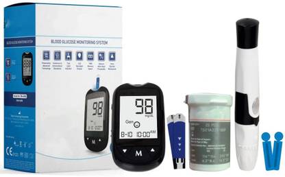 SWADESI BY MCP Blood Glucose Monitor Kit 25 Glucometer Strips, 10 Lancets 1 Blood Sugar Monitor Glucometer