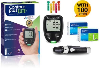 CONTOUR PLUS Elite with 100 strips Glucometer