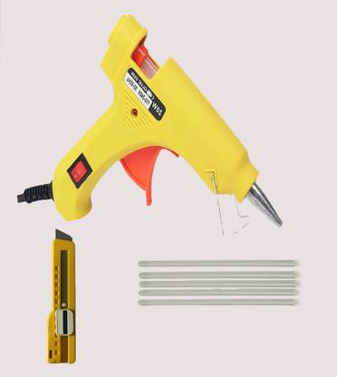 Atrocitus 20W Black Mini Hot Glue Gun With 5 Pcs Glue Stick+Utility Knife for Craft,DIY Standard Temperature Corded Glue Gun