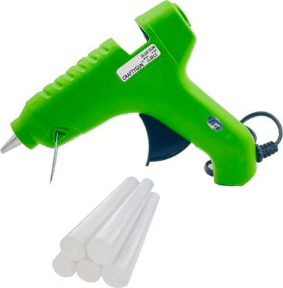 CRAFTYGUN Green 40 Watt (11MM 5 GLUE STICKS) Standard Temperature Corded Glue Gun