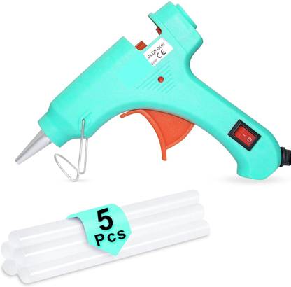 C4CUTE 20W Glue Gun with 5 Glue Sticks, LED Indicator, On/Off Switch, For Crafts & DIY Standard Temperature Corded Glue Gun