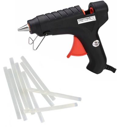 CRAFTYGUN GLUE GUN BLACK 40 WATT RED TRIGGER (11MM 9 GLUE STICKS) Standard Temperature Corded Glue Gun