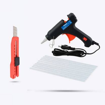 Walkers WKCB159M1 20W Mini Hot Glue Gun with Scissor and 15 Pcs Hot Melt Glue Stick Standard Temperature Corded Glue Gun