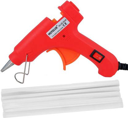 HOTGLUE 20 Watt Glue Gun For Art & Crafts with 10 Transparent Sticks Standard Temperature Corded Glue Gun