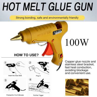 MALFAH ENTERPRISES GLUE GUN MPGG-100 Easy Grip 100W Standard Temperature Corded Glue Gun