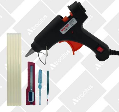 Atrocitus ATC020GT 20WGlue Gun With 5Pcs Glue Stick,Tester,Tweezer& Utility Knife For Art Standard Temperature Corded Glue Gun
