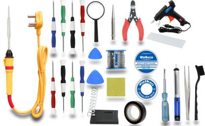 Walkers Electronic 26in1 Combo Kit Set with Soldering Iron Standard Temperature Corded Glue Gun