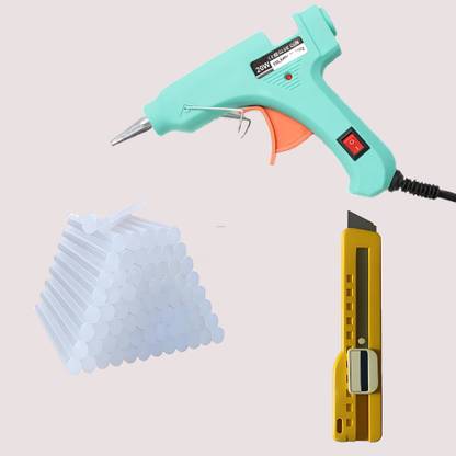 Atrocitus Mini Professional Hot Melt Glue Gun 20watt-Switch + 50GlueStick + Utility Knife Standard Temperature Corded Glue Gun