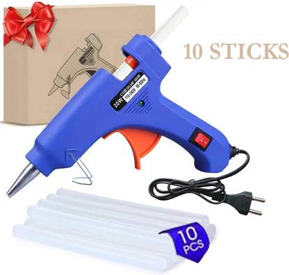Telxmo Electric 20W Blue Mini Hot Glue Gun With 10 Pcs Hot Melt Glue Stick . Standard Temperature Corded Glue Gun