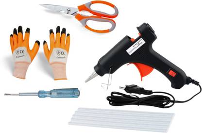 FADMAN GGS5QJH ELECTRONIC GLUE GUN COMBO PACK WITH TESTER, SCISSOR & GLOVES Standard Temperature Corded Glue Gun