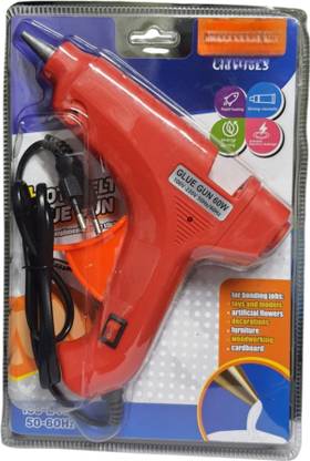 SHOP UNKLE CRAMLY CRA-1023 60WATT GLUE GUN WITH BUTTON PACK OF 1 (MULTICOLOR) Standard Temperature Corded Glue Gun