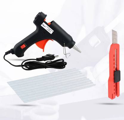 Hillgrove HGCM280M1 20W Hot With 10Pcs Stick and Utility Knife for Craft,Art Standard Temperature Corded Glue Gun