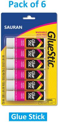 Sauran Pack of 6 Permanent Glue Stick Glue