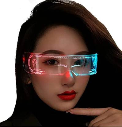 ZOPTER ENTERPRISE Futuristic Luminous Rave Glasses 7 Colors 4 Modes Cosplay Cyber Lightup Goggles Safety Goggles