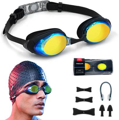 SLOVIC Swimming Goggles With Changable Nose Bridge Swimming Goggles