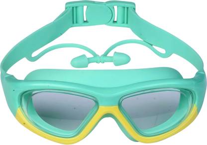 KARBD Wide Angle Vision Big Frame Glasses with Connected Ear Plugs Swimming Goggles Swimming Goggles