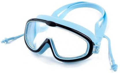 Lebami Big Frame Competition Swim Goggles with Free Protective Case Pro Clear, Blue Swimming Goggles