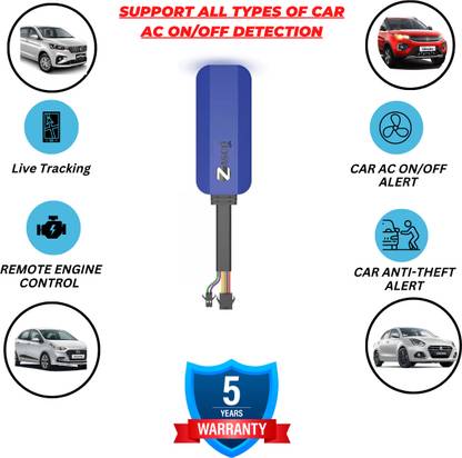 ZASCO ZT01 AC Gps Tracker for Car/Taxi With Imoblizer/Ac On/off alert (With M2M SIM) GPS Device
