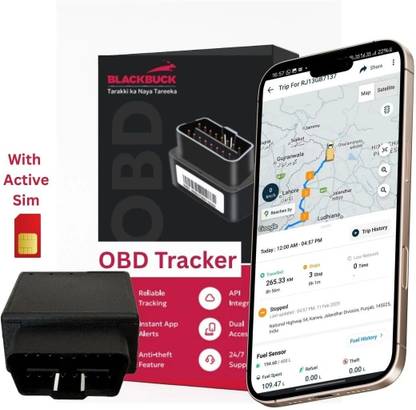 BlackBuck OBD Tracker for Car, Truck & Bus | Plug & Play | 12M SIM | 1Yr App Access GPS Device