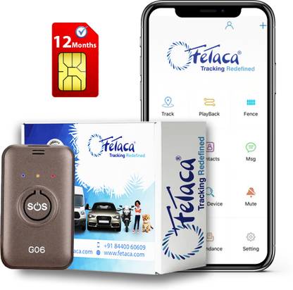 fetaca Wireless GPS Tracker SOS, Voice Recorder, 850mAh for Kids 1 Y 4G Data SIM & App GPS Device