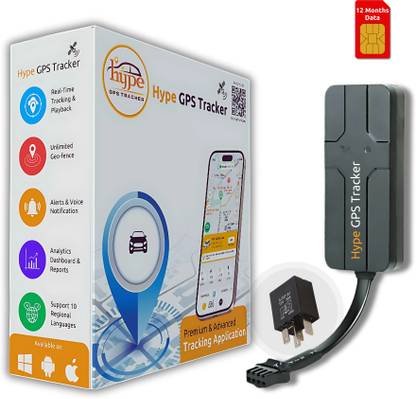 HypeGPSTracker Wired V2 Pro GPS for Car, Bike & all Vehicles |Engine ON/OFF |1 year Sim data GPS Device