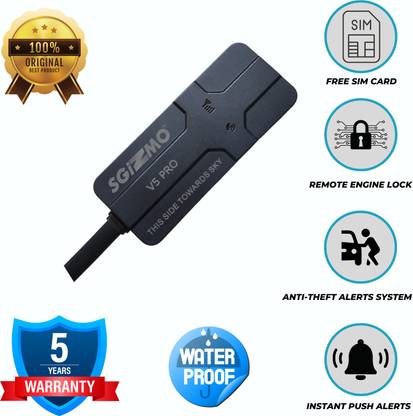 sGizmo V5 Pro Tracker With Remote Engine ON/OFF Live Tracking (Water and Dust-Proof) GPS Device