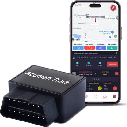 Acumen Track OBD II (Wireless, Plug & Play) GPS Tracker only for Car GPS Device