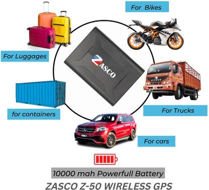 ZASCO Z50 Wireless Tracker|10000mAh Battery with App Connectivity GPS Device