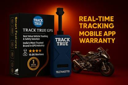 TRACKTRUE Bike GPS Tracker Device with(Inbuilt Battery, Engine CUT OFF) Smallest GPS GPS Device