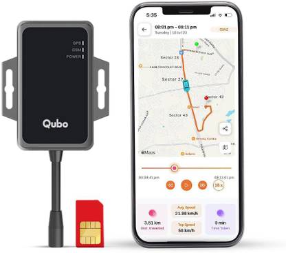 Qubo HTAC11NZ03 Car|Anti Theft,Towing & Accident Alert|Installation Help|3 Month Plan GPS Device