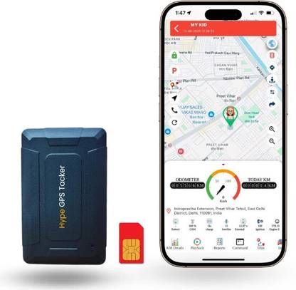 HypeGPSTracker Small Wireless GPS Tracker for Car, Bike, Kids School bag with Voice Monitoring GPS Device