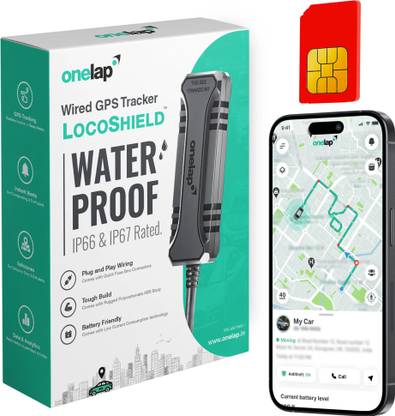 onelap LocoShield Wired- IP67 Waterproof GPS Tracker for Car, Bike, Scooty | Mobile App GPS Device