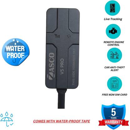 ZASCO V5 Pro&M2M Sim (With Waterproof tape) Tracker With Remote Engine ON/OFF Function GPS Device