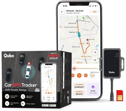 Qubo HTAC11NY12 Car|AntiTheft,Towing & Accident Alert|Installation Help|12 Month Plan GPS Device
